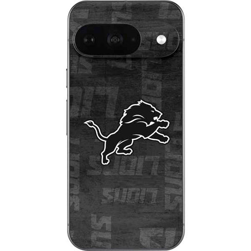 NFL Detroit Lions Black & White Google Pixel 9 Skin